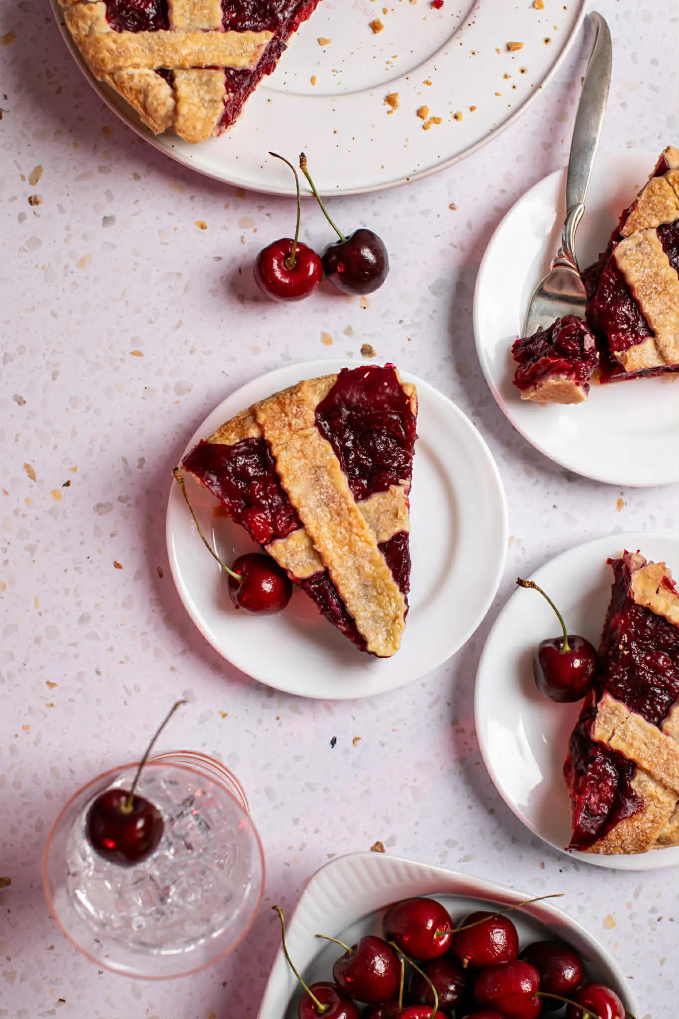 slice-of-heaven-bellingham-cherry-pie-slices-flat-lay image