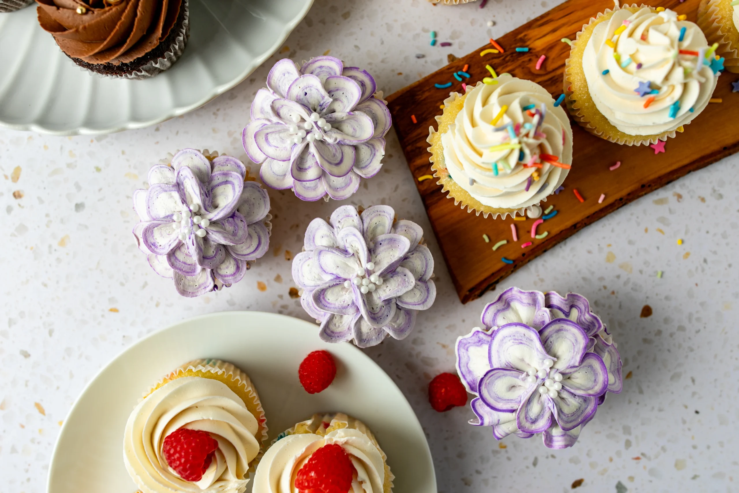 slice-of-heaven-bellingham-cupcake-display-colorful image