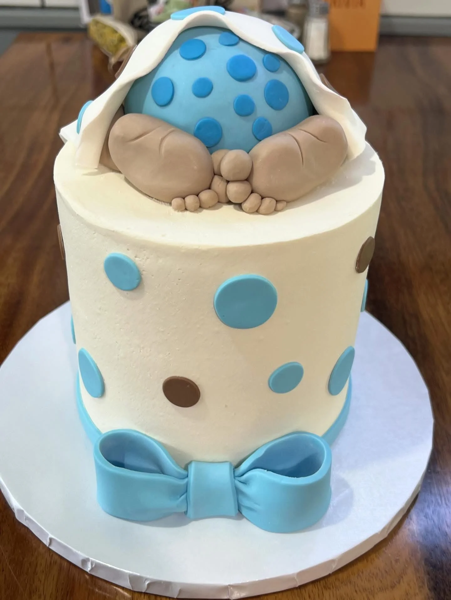 slice-of-heaven-bellingham-custom-cake-baby-shower-blue-polka-dot image