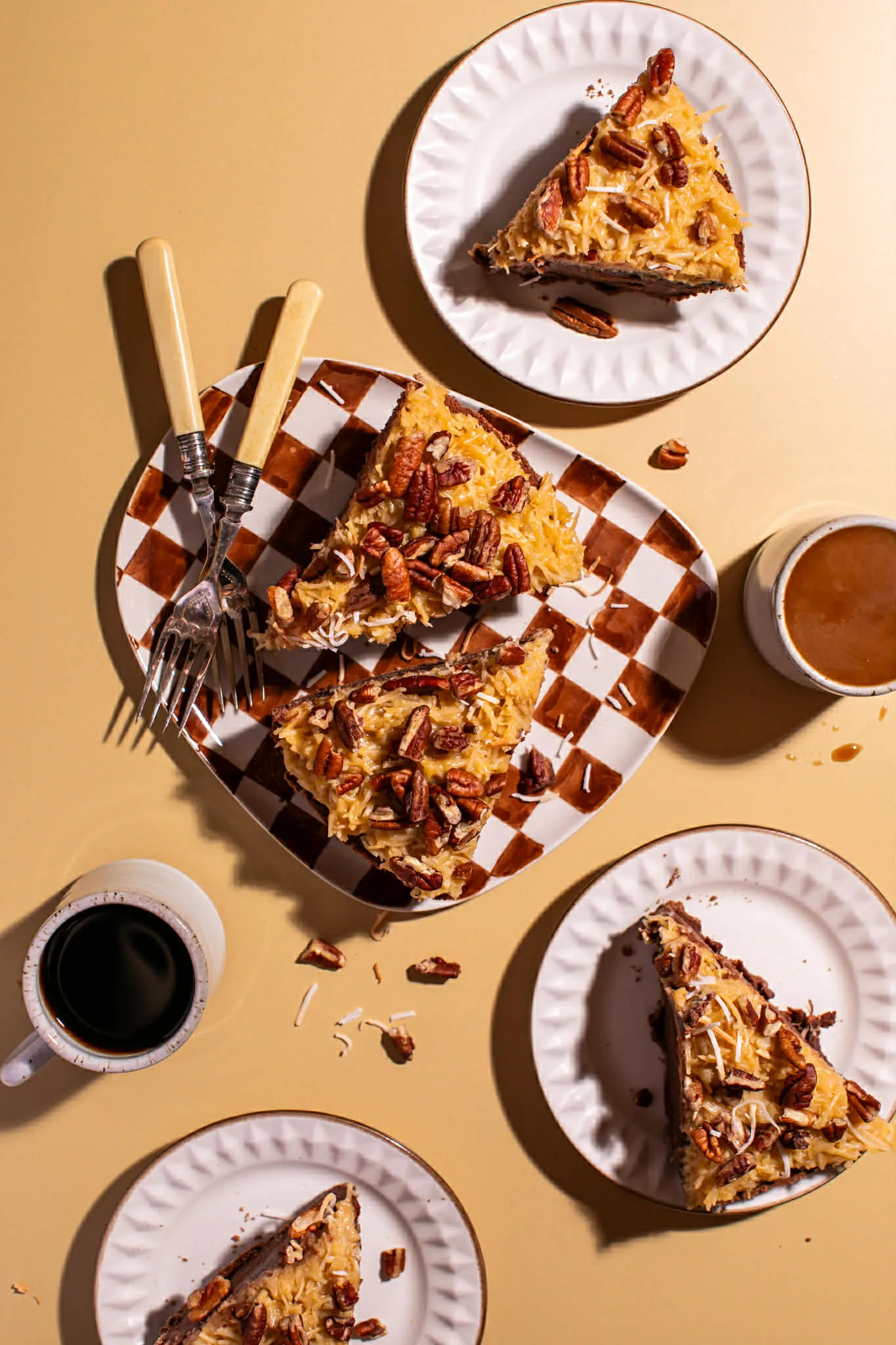 slice-of-heaven-bellingham-pecan-coconut-pie-slices-flat-lay image